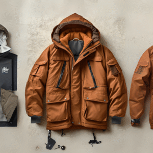 Brown lather jacket for winter